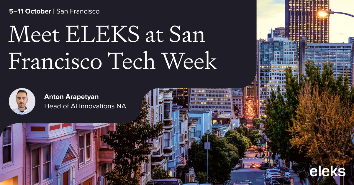 ELEKSSoftware's tweet photo. ✨ Anton Arapetyan, Head of AI Innovations NA at ELEKS, will be at San Francisco Tech Week!
Connect with Anton to discuss AI, emerging tech trends, and how ELEKS can help accelerate your business growth.
📅 Oct 5–11
#SFTechWeek #AI #Innovation https://t.co/rBj5NbeIfp