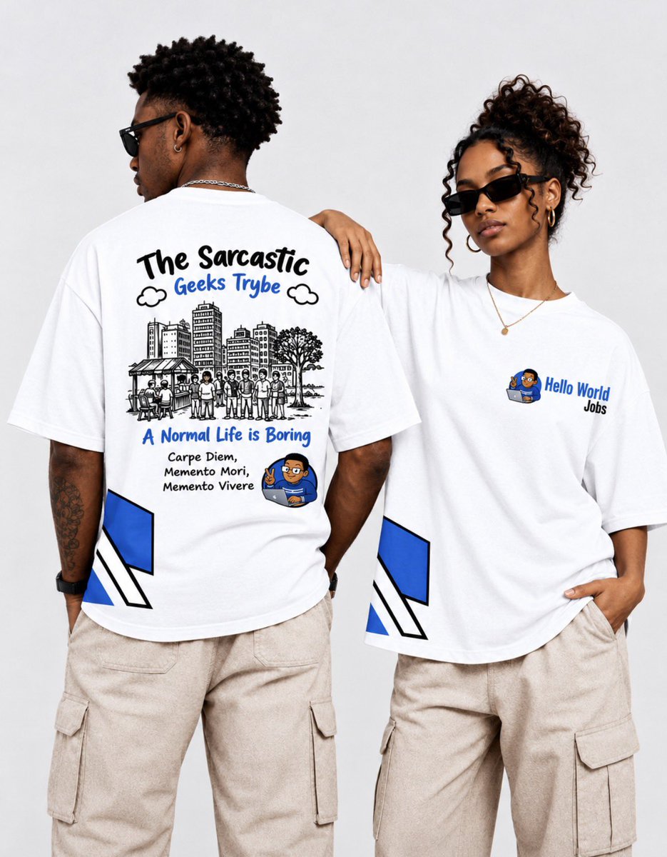 SarcasticGeek4u's tweet photo. Hello World Job will become its own standalone project next month.

Before we ship this, we’re opening preorders for the first-ever Hello World Jobs merch, which is also the last Sarcastic Geeks Trybe merch drop for the year.

It’s time to rep the Trybe,
Preorders are now open. https://t.co/moaAhoWHBE