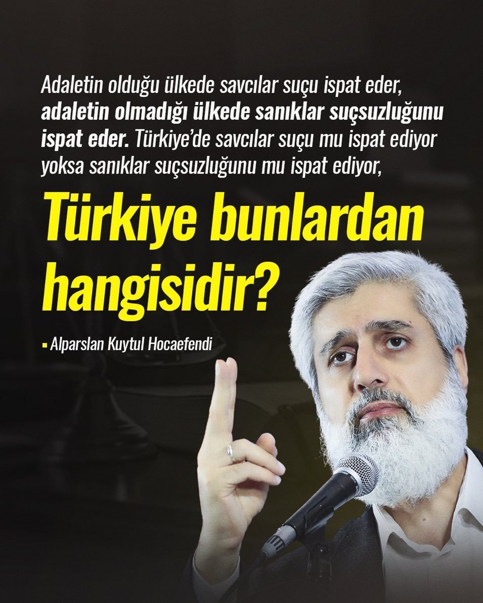 sevimenur_'s tweet photo. Adaletin olduğu ülkede savcılar suçu ispat eder, adaletin olmadığı ülkede sanıklar suçsuzluğunu ispat eder. Türkiye’de savcılar suçu mu ispat ediyor yoksa sanıklar suçsuzluğunu mu ispat ediyor, Türkiye bunlardan hangisidir?

AdaletIstemek SuçDeğil https://t.co/HmztbQrIt2
