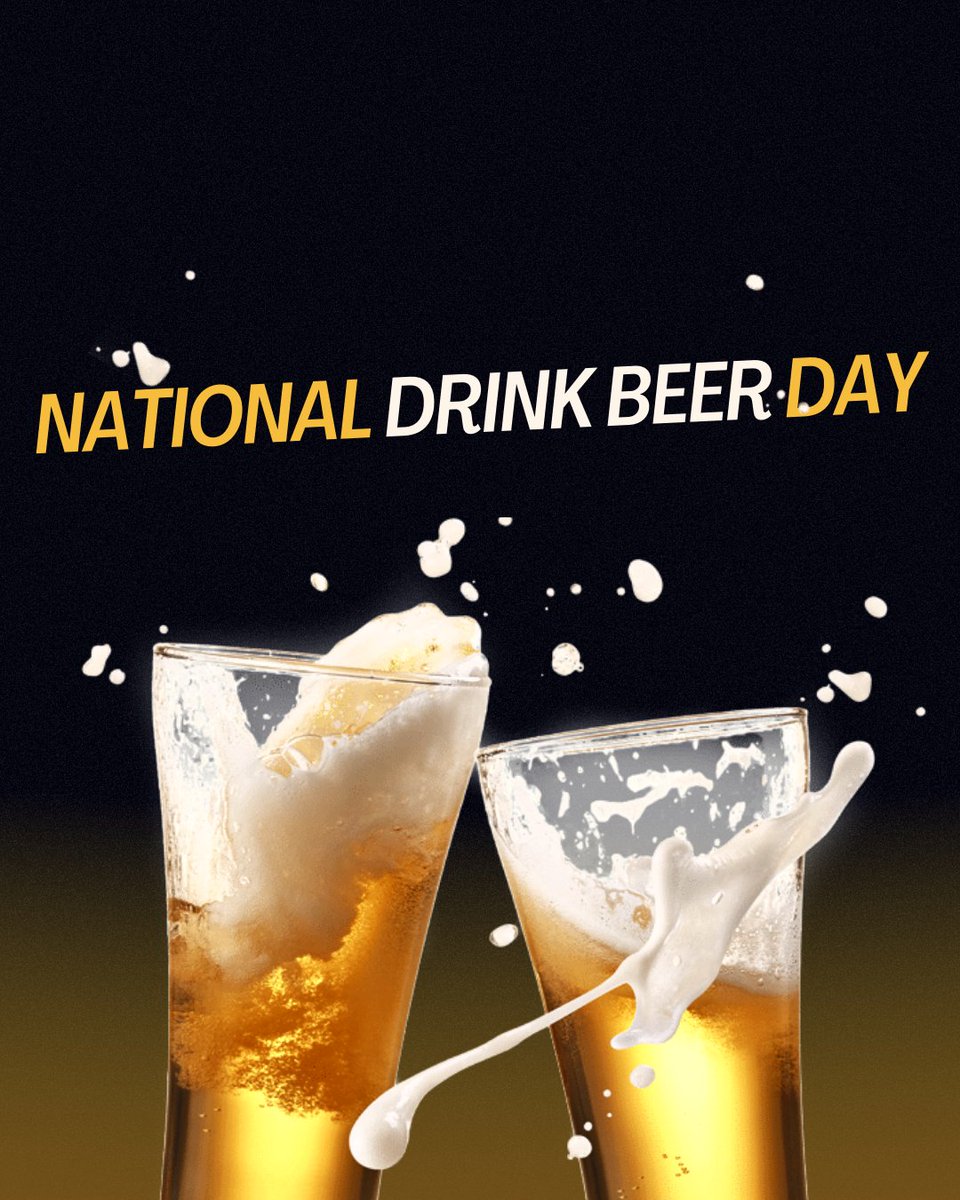 PhasesAndSpaces's tweet photo. Cheers to National Drink Beer Day! 🍻 

Whether you’re into craft brews, lagers, or IPAs, today’s the perfect day to raise a glass and toast to your favorite beer. 

What’s in your mug? 🍺 

#NationalDrinkBeerDay #Cheers #BeerLovers https://t.co/tPmXtrefCn