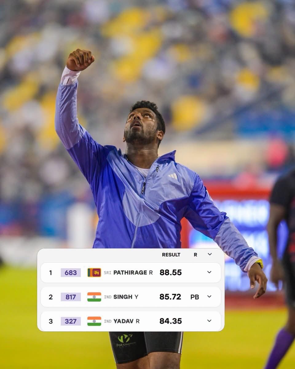 Chaththa_R's tweet photo. Undisputed. Untouchable. World No. 1. 👑🇱🇰

88.55m to close out the year with Asian Games Gold
and complete one of the most dominant javelin seasons in history2026
🥇 Asian Games
🥇 Commonwealth Games
🏆 Diamond League
🏆 World Ultimate Championship

Remember the Name - Pathirage https://t.co/7eKvVPp5SR
