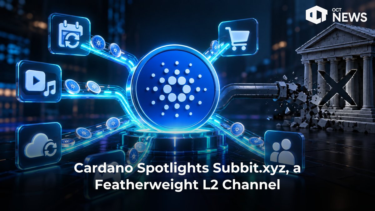 news_oct's tweet photo. Cardano Spotlights Subbit xyz, a lightweight payment channel for trustless subscriptions and micropayments, now in alpha on Cardano.

Read More👇
https://t.co/UXn9iddeAa https://t.co/O82FCLjLoi