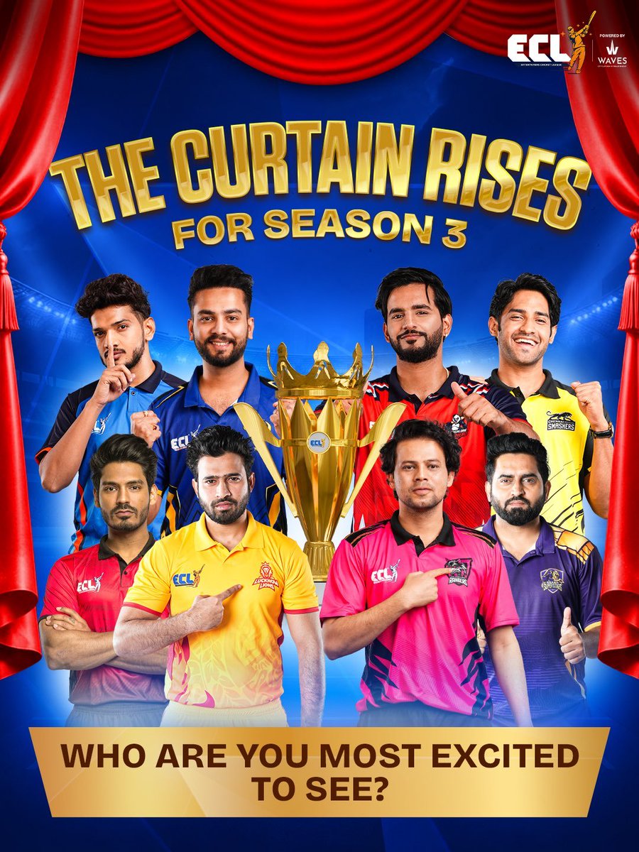 iSwetaChowdhury's tweet photo. ECL S3 IS HERE 🔥🏏 A new season, a new set of cricket battles and some of the biggest names in digital entertainment — ECL is back! https://t.co/1nSBQFGDjd
