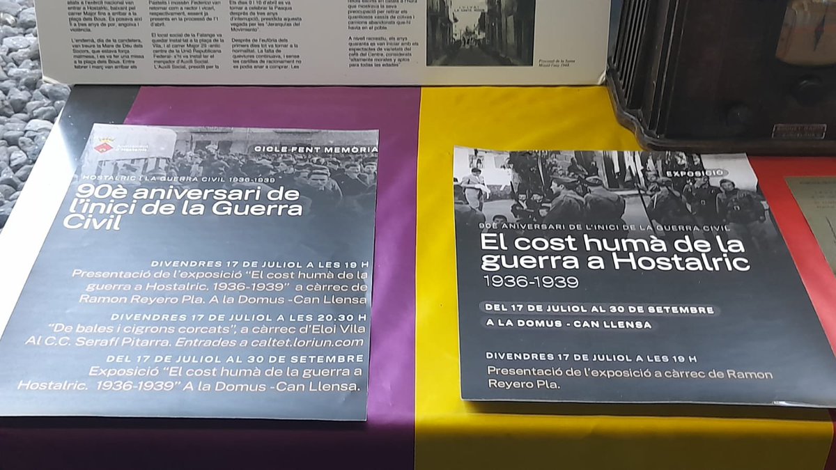 AnicolauP's tweet photo. El cost de la Guerra civil i històries d'amor a l'exposició comissariada per l'historiador Ramon Reyero a #Hostalric, amb tres històries de membres de la meva família. Felicitats per la difusió de la #memòriahistòrica! Gràcies! https://t.co/1a23ydjG5n