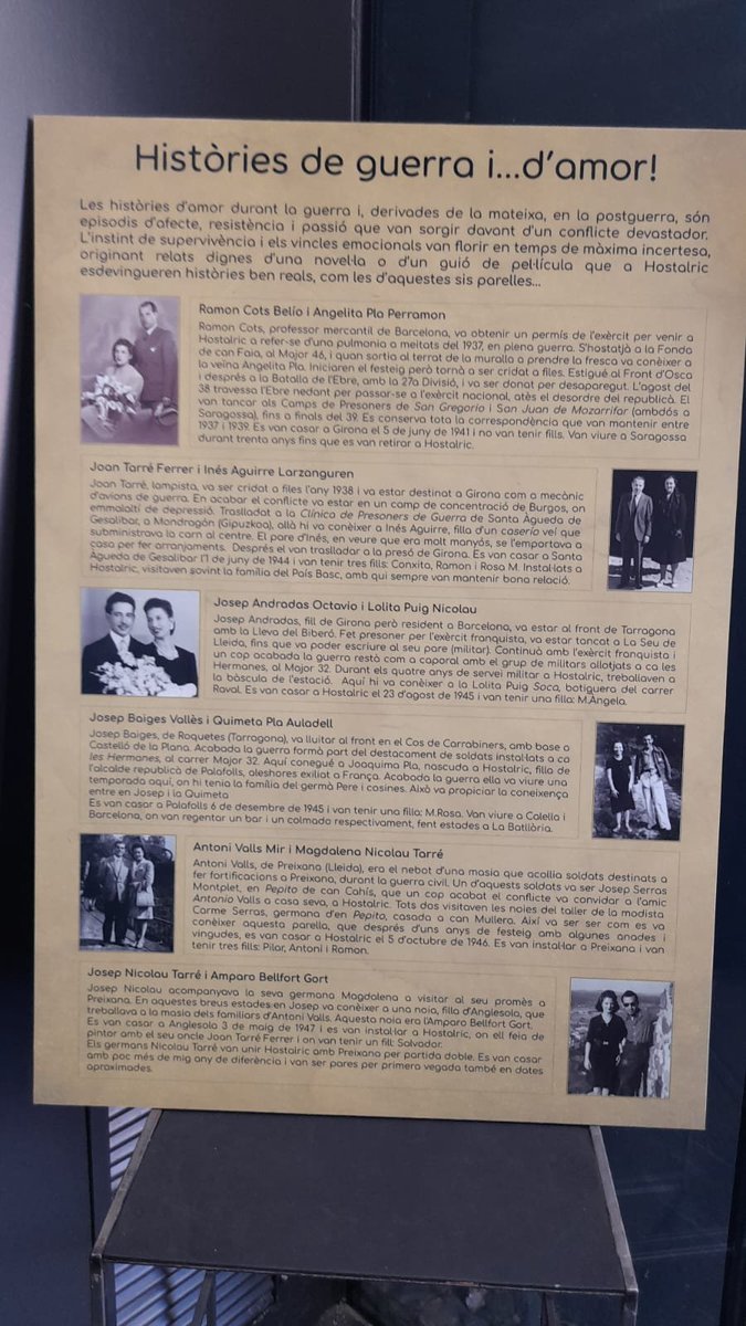 AnicolauP's tweet photo. El cost de la Guerra civil i històries d'amor a l'exposició comissariada per l'historiador Ramon Reyero a #Hostalric, amb tres històries de membres de la meva família. Felicitats per la difusió de la #memòriahistòrica! Gràcies! https://t.co/1a23ydjG5n
