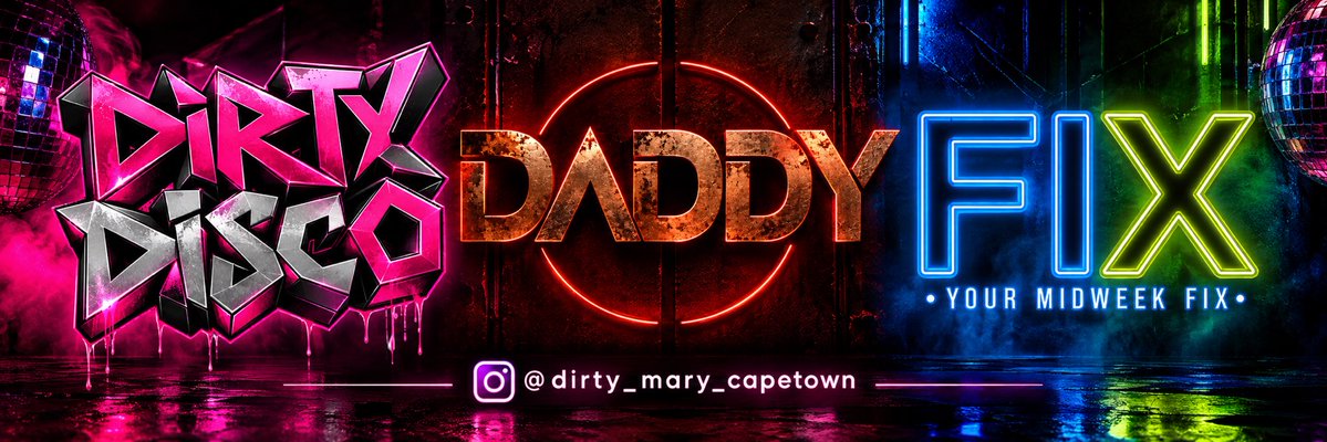 dirtymary_cpt's tweet photo. Our 3 main parties. 

DIRTY DISCO - a monthly Saturday dance party 

DADDY - a monthly MEN ONLY dance and cruise party 

FIX - every WEDNESDAY https://t.co/a24wnzPEJ8