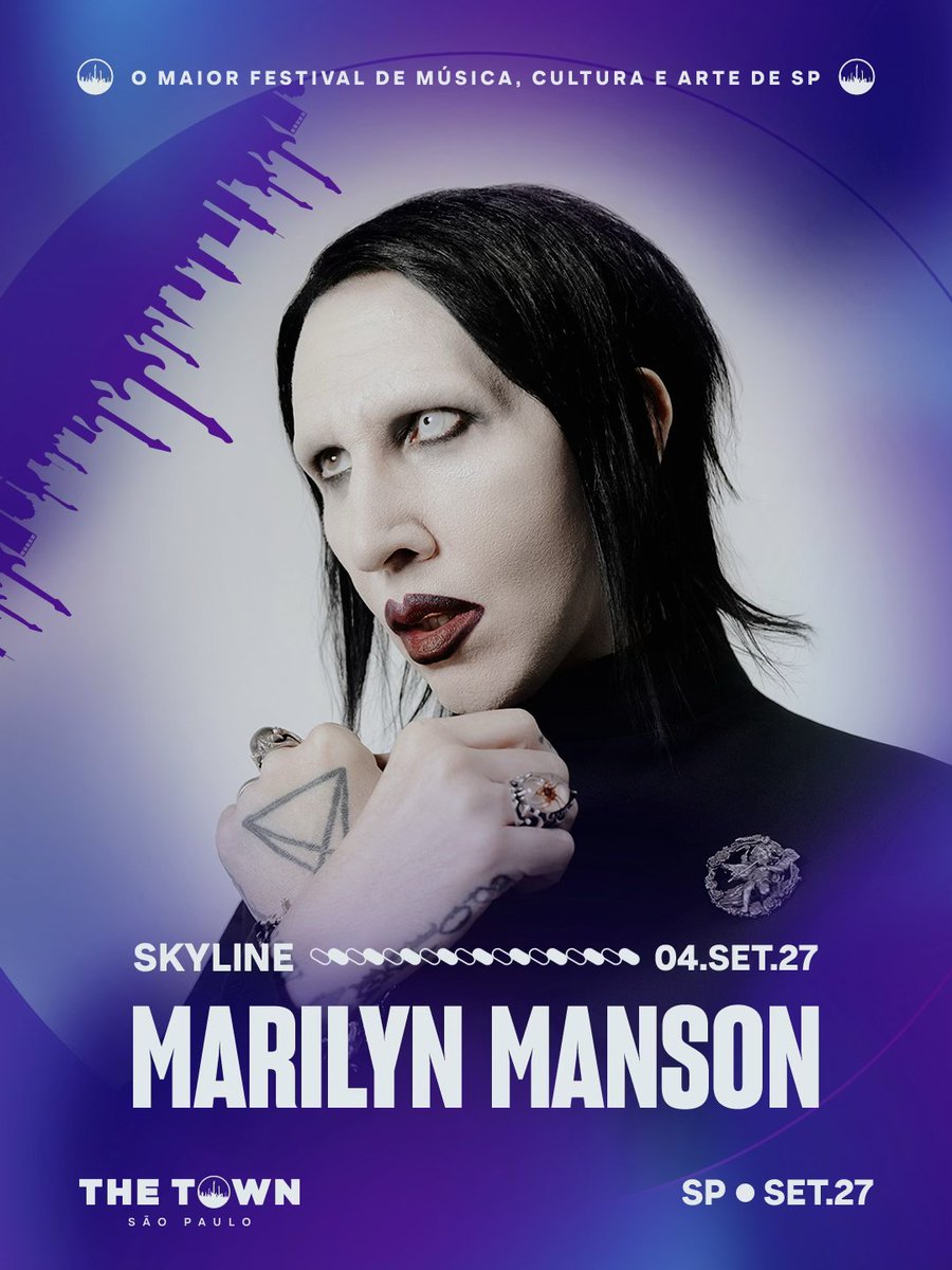 thetownfestival's tweet photo. E pra deixar esse dia ainda mais insano, ele: @marilynmanson 🔥 Já deu pra sentir que o dia 04.set vai ser de peso! Quem eu encontro lá? #TheTown2027 #MARILYNMANSONnoTheTown https://t.co/QCyCK8CdEu