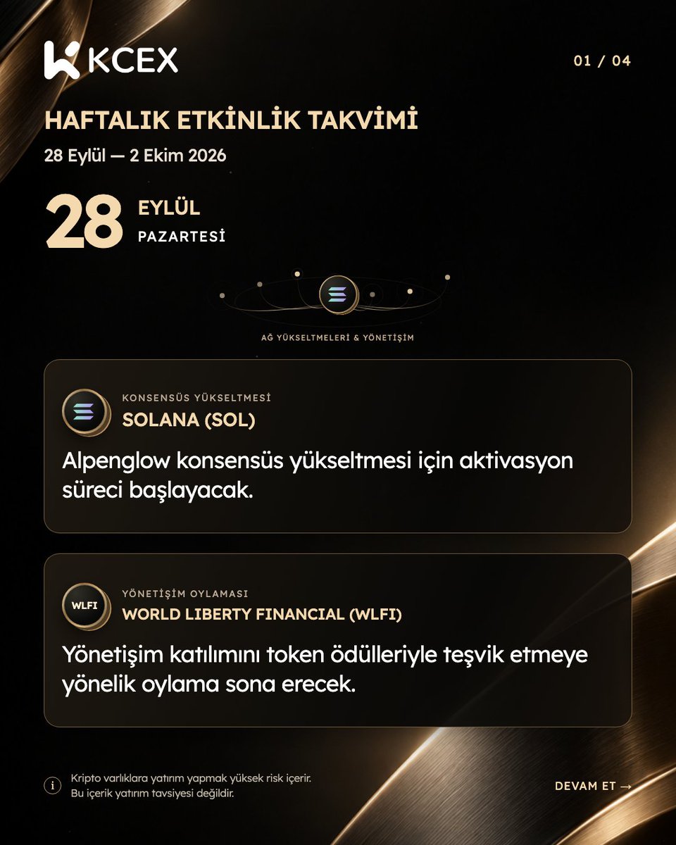 KCEX_Turkey's tweet photo. ABD’den gelecek verilerle yoğun bir hafta kapıda. 👀

Kripto tarafında da takvim boş değil. Peki, hangi gün neyi takip edeceğiz?

28 Eylül–2 Ekim ajandası görsellerde 👇

#KCEX #Kripto https://t.co/JC5SHNMH9b