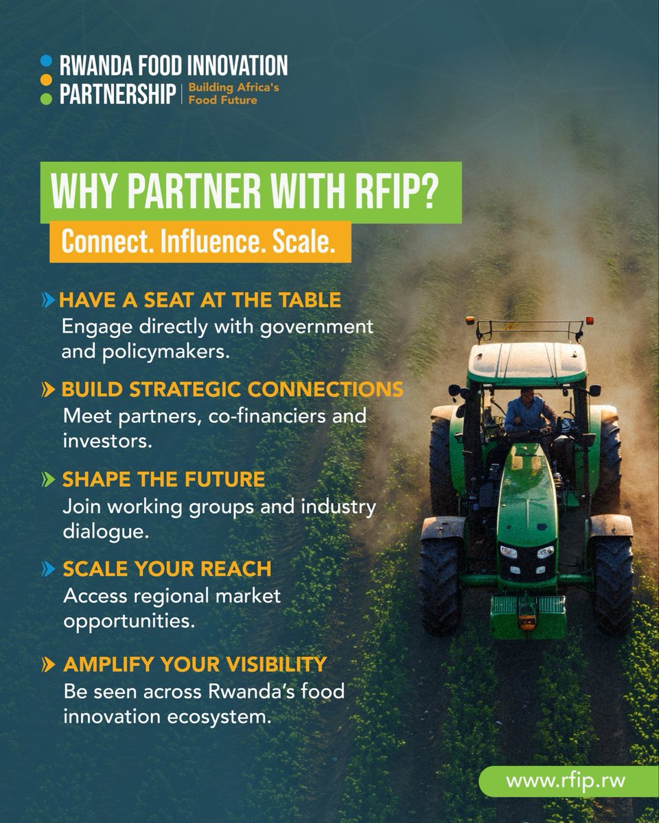 RFIP_Rwanda's tweet photo. Your ideas can shape Rwanda’s food future.
Partner with RFIP to connect with key players, influence conversations, unlock opportunities and scale your impact.
Connect. Influence. Scale.
Discover more: https://t.co/x2ndGAzAQj
#RFIPRw #AfricanFoodSystem https://t.co/gVa43nf8BH