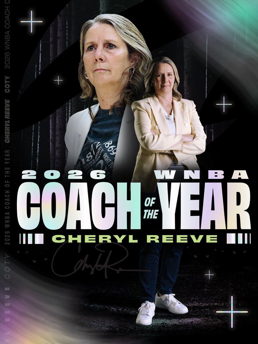 minnesotalynx's tweet photo. CHERYL REEVE IS YOUR 2026 @StateStreetETFs SPY WNBA COACH OF THE YEAR. https://t.co/fVrzAAFcqo