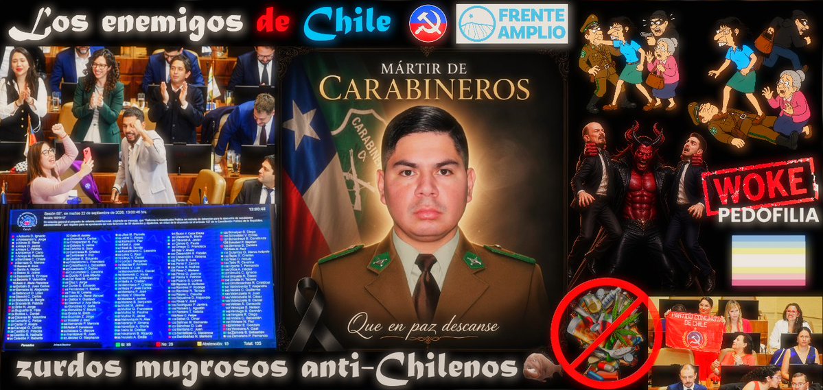 AntiMerluzo7's tweet photo. #IzquierdaMiserable @GaelYeomans @Carolina_Toha @Carabdechile
@pvodanovi @KarolCariola @marioaguilera4 @GabrielBoric @elfrente_amplio @PCdeChile @SocialistaChile  @danimanouchehri @PresidenteKast😐los enemigos de #Chile están en la @Camara_cl @Senado_Chile Háganse cargo ahora 😠 https://t.co/uf0a8xM714