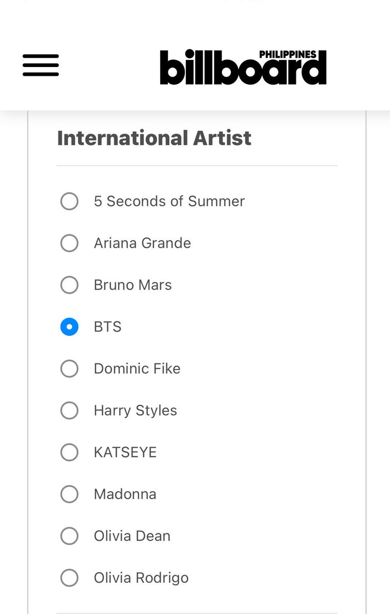 btschartsxdaily's tweet photo. 🚨 ARMYs!! Don’t Forget to VOTE for #BTS for “Best International Artist” at the Billboard Philippines Filipino Music Awards 2026! 🇵🇭

🗳️VOTE: https://t.co/JtsX4p2zPx
📆 Voting ends: October 4
🚨You can cast unlimited votes in the poll https://t.co/0mNc2A42Ba