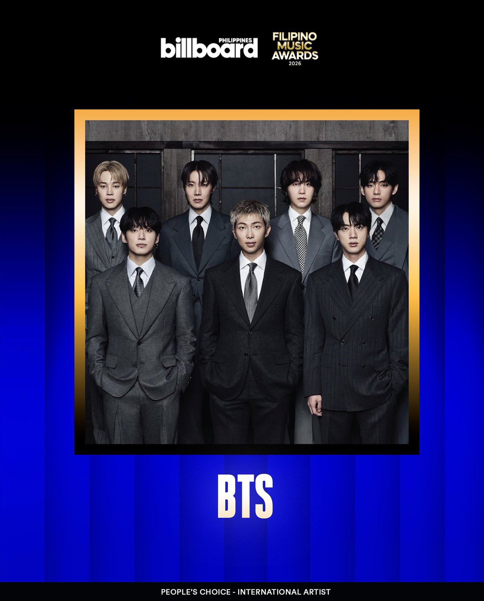 btschartsxdaily's tweet photo. 🚨 ARMYs!! Don’t Forget to VOTE for #BTS for “Best International Artist” at the Billboard Philippines Filipino Music Awards 2026! 🇵🇭

🗳️VOTE: https://t.co/JtsX4p2zPx
📆 Voting ends: October 4
🚨You can cast unlimited votes in the poll https://t.co/0mNc2A42Ba