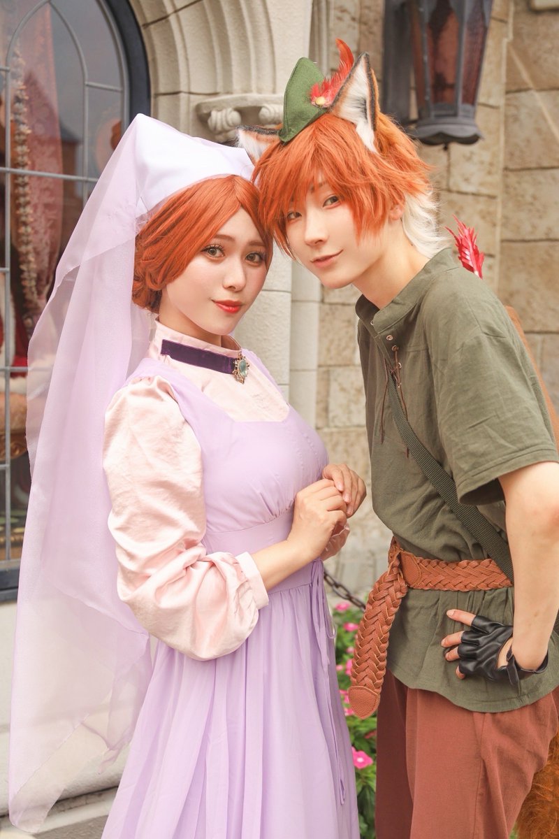 okamix123's tweet photo. 2026/09/15🏰

                 🦊💘🦊
ロビンフッド &amp; マリアン姫

 #Dハロ仮装
 #Dハロ仮装2026 https://t.co/yhltopWmPY