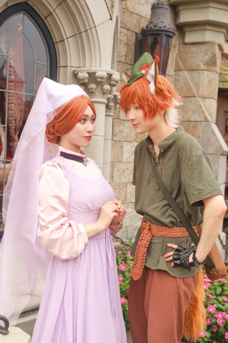 okamix123's tweet photo. 2026/09/15🏰

                 🦊💘🦊
ロビンフッド &amp; マリアン姫

 #Dハロ仮装
 #Dハロ仮装2026 https://t.co/yhltopWmPY