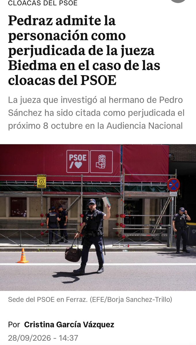 rosadiezglez's tweet photo. Se acerca la hora en la que Sánchez y PSOE ( inseparable la ecuación) se sentarán en el banquillo y serán juzgados por corrupción. https://t.co/047VuHNPR7 https://t.co/FChPYwsFpP