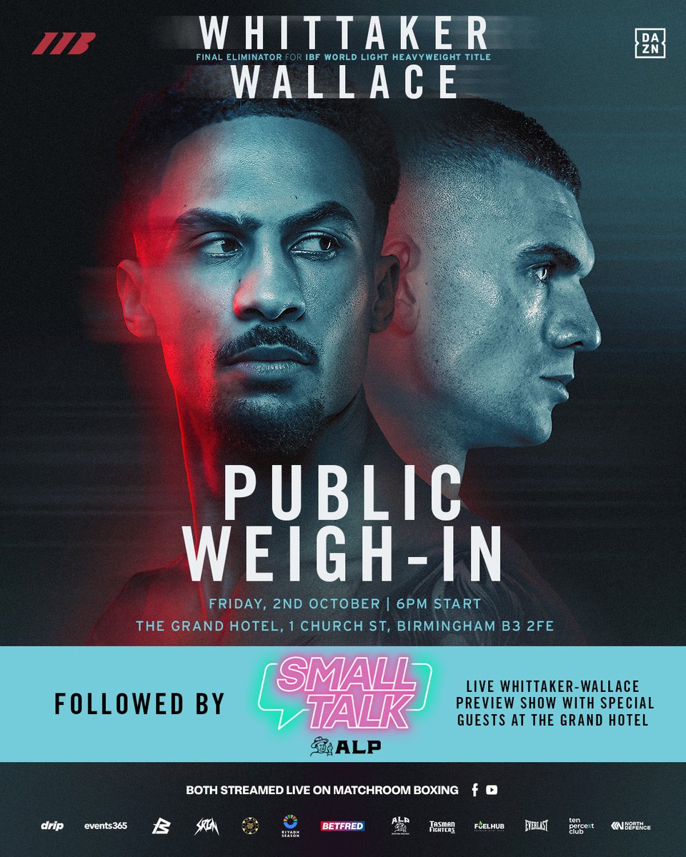 MatchroomBoxing's tweet photo. Join us for the #WhittakerWallace fight week events in Birmingham, all welcome 👊 @DAZNBoxing https://t.co/PoyvtmJfHu