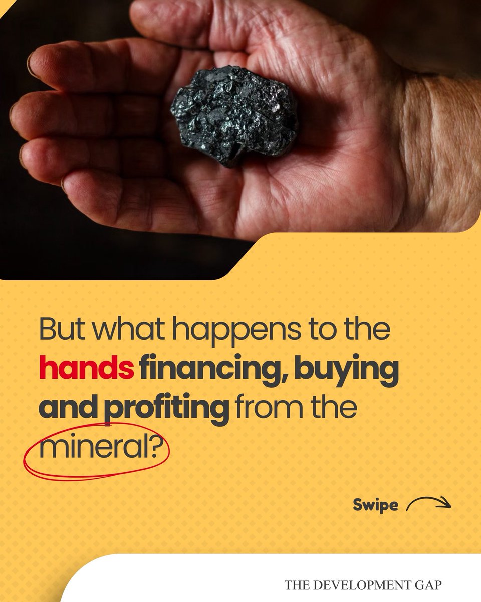 Connected_dev's tweet photo. The miner gets caught. Who gets paid? ⛏️🔍

This week on #TheDevelopmentGap, we look beyond the mining pit.

We ask: Who finances extraction? Who buys the minerals? Who pockets the proceeds? Because accountability cannot stop at the person holding the shovel. 

1/3🧵
#TheDevelopmentGap #FollowTheMoney