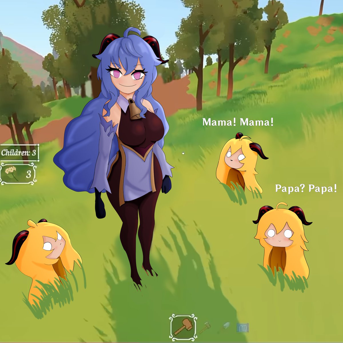 TopoLM21's tweet photo. Wolf Mama is gorgeous, but if mod support happens… I already know what my first mod is going to be — Ganyu as a cocogoat mama, with the little (okay, maybe not-so-little) herd of qilin kids she and Aether have together. https://t.co/z4U3UcBR8q