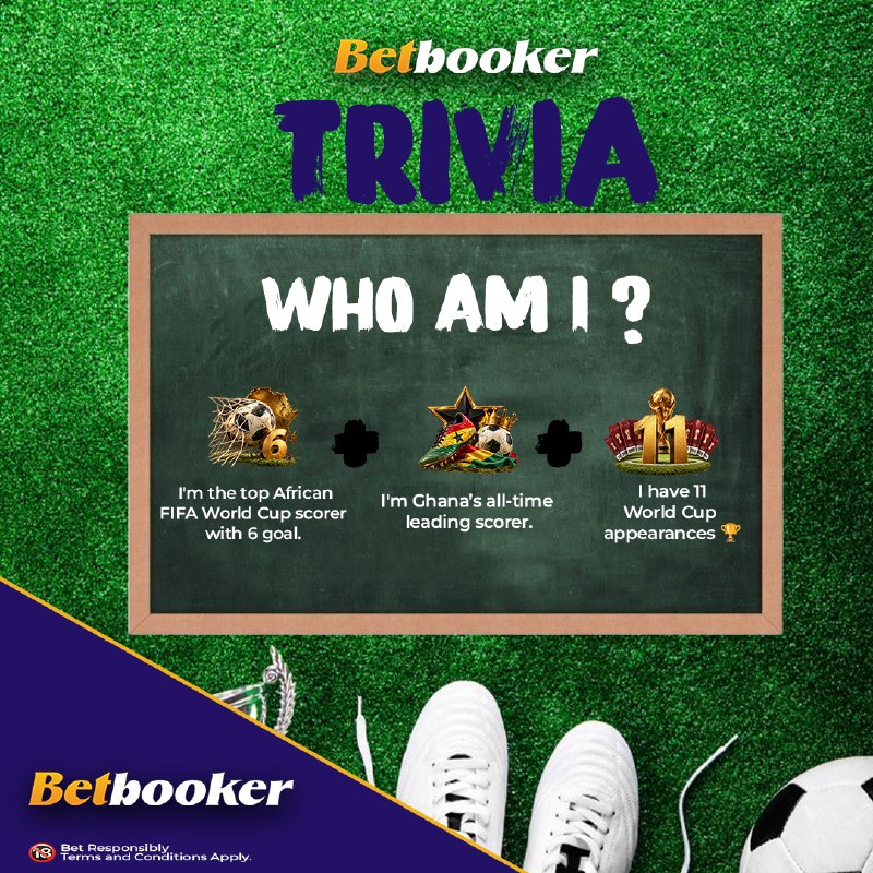 Betbooker's tweet photo. 🎯 BETBOOKER DAILY TRIVIA IS HERE! 🧠⚽

Who am I? 👀

Get the answer right and stand a chance to win FREE SPINS on Gates of Olympus! ⚡🎰

📅 New question. New chance to win. EVERY DAY!

📩 Send your answer here:
https://t.co/O08oYIHZJr

📲 BOOK IT on https://t.co/geOj44leMt

🔞 18+ | Gamble responsibly.

#Betbooker #DailyTrivia #FerranTorres #AbuTrica #BlackStars