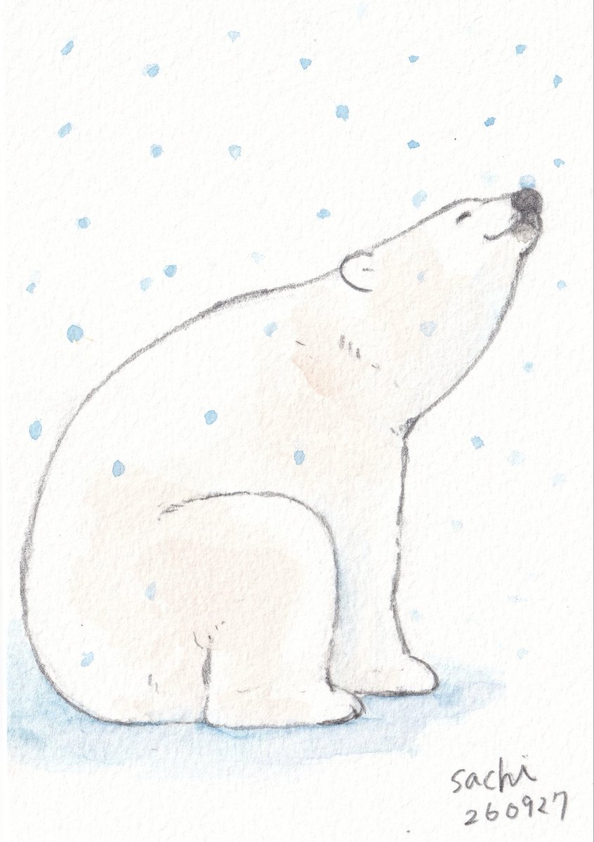 mukushiba's tweet photo. 雪が嬉しいね♪
(雪を��やしてみました)
#ホッキョクグマ　#しろくま　#polarbear https://t.co/CPwky01kEs