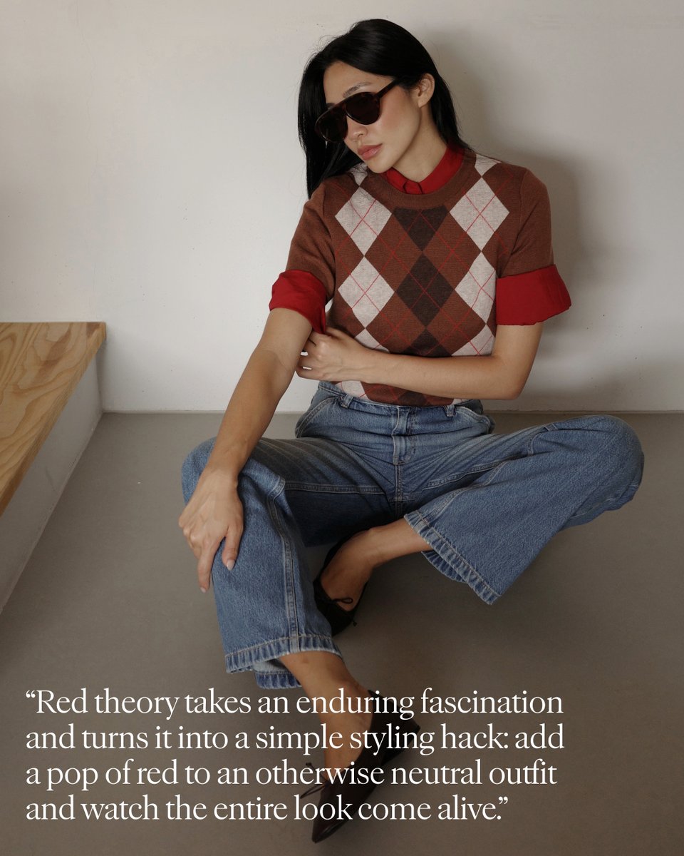Mango's tweet photo. Have you heard about the red theory? In the new chapter of the The Dispatch, hostess Laura Jung explains it, tries it, approves it, and definitely loves it ❣️ 

You can read the full article exclusively at https://t.co/98VrVXQ1Zo or on the MANGO app https://t.co/tYcpHT1igg
