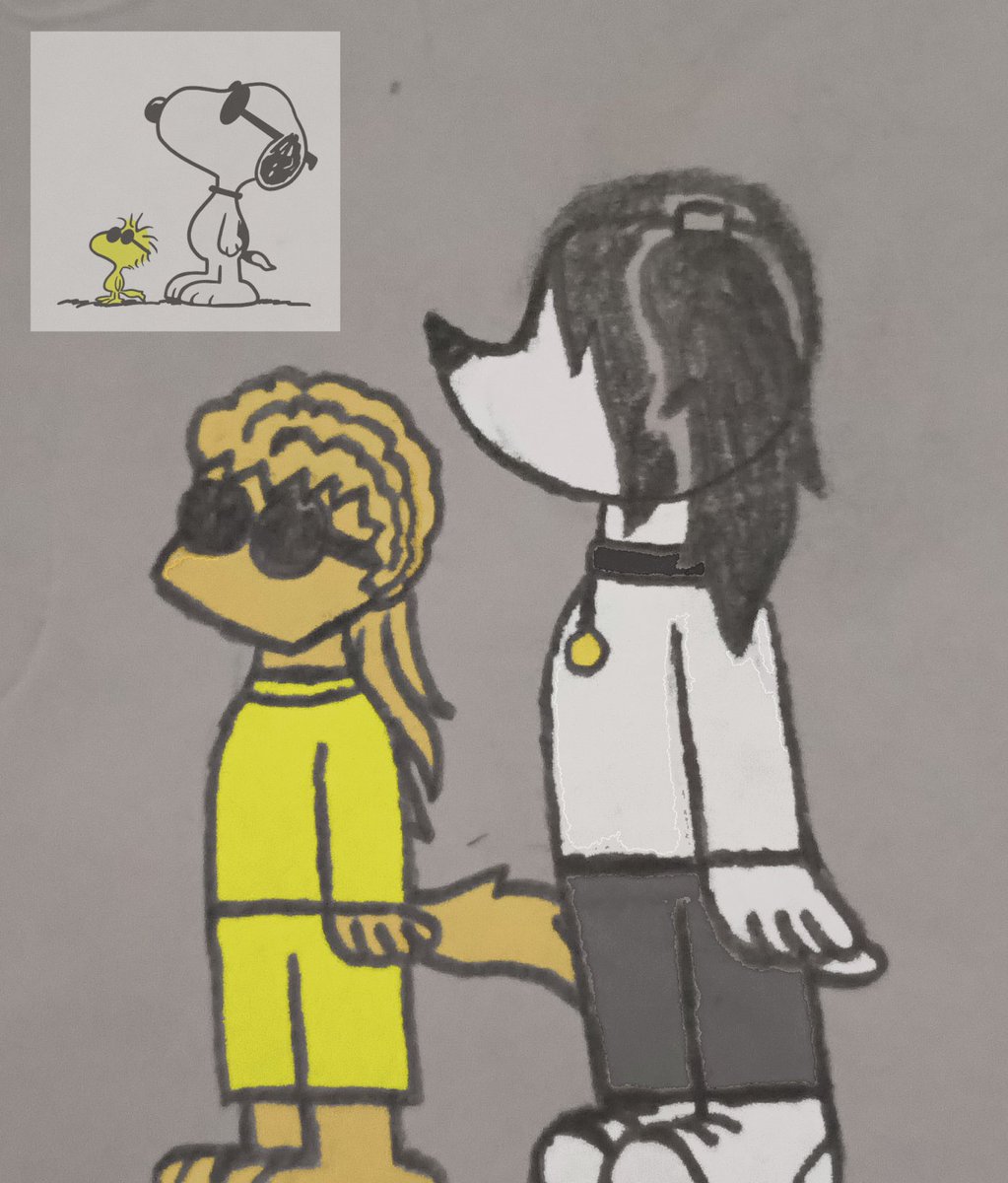 Rezzy1999's tweet photo. A Snoopy ain't complete without their Woodstock (I altered the design of Snoopy! Erma a little so she accidentally has a fox-like snout)
Erma x Peanuts AU by @ToonLover01
Erma and Emily belong to @4BrandonJS4
#erma #webcomic #peanuts #au #fanart #artwork https://t.co/jJdGWaSqVp