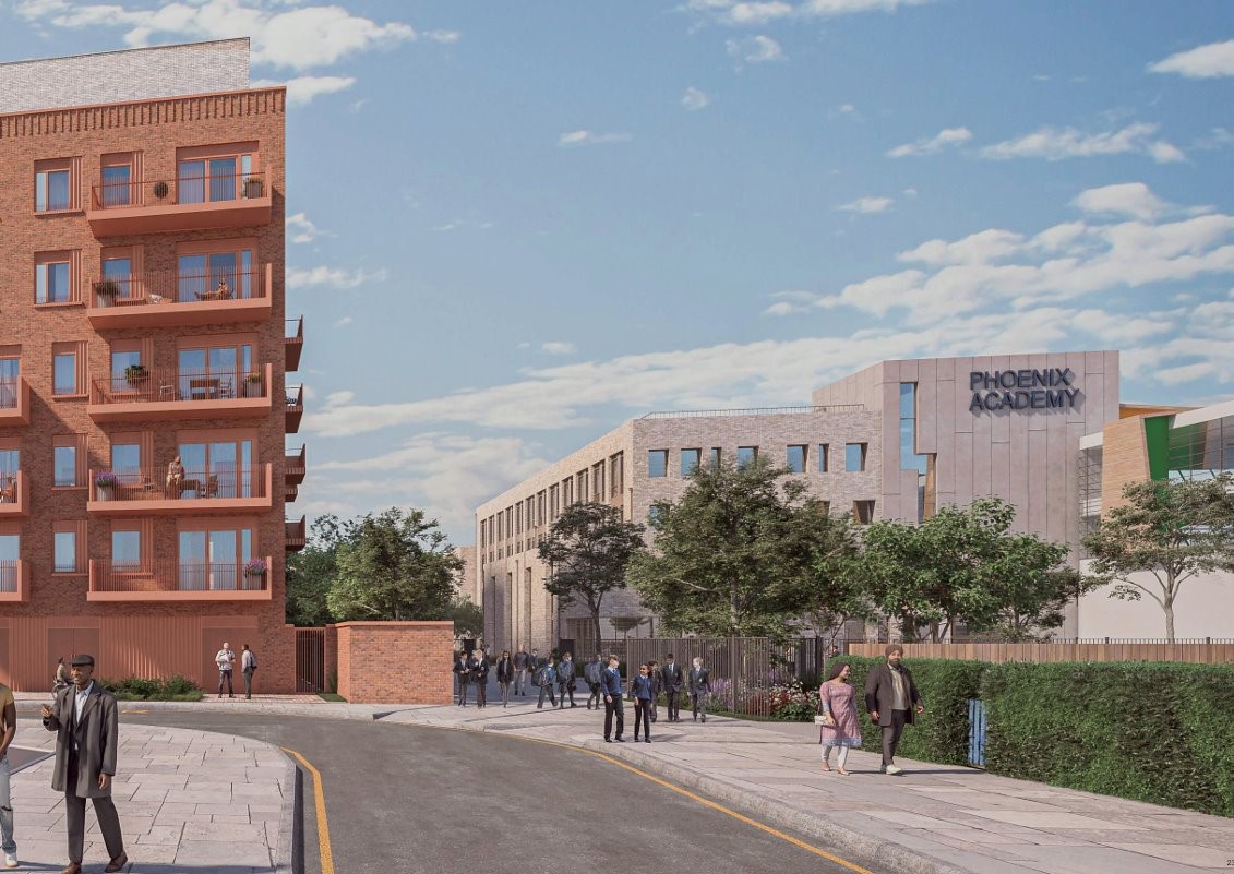 JulesPipe's tweet photo. Today, having carefully considered the views of the council, supporters and objectors, and the developer, I approved the proposals at Phoenix Academy in the London borough of Hammersmith &amp; Fulham for 307 homes, including 90 affordable homes (37%) all at social rent. https://t.co/5OY2V05oZT