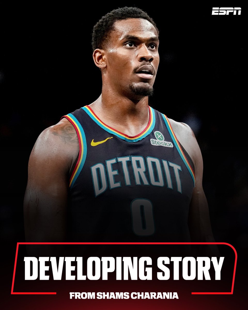 ShamsCharania's tweet photo. All-NBA center Jalen Duren is not attending Detroit Pistons media day Monday nor the start of training camp, declining the team’s five-year, $200 million fully guaranteed offer in restricted free agency so far, sources tell ESPN. The sides remain at a stalemate ahead of Thursday deadline on a one-year, $9.6 million qualifying offer.