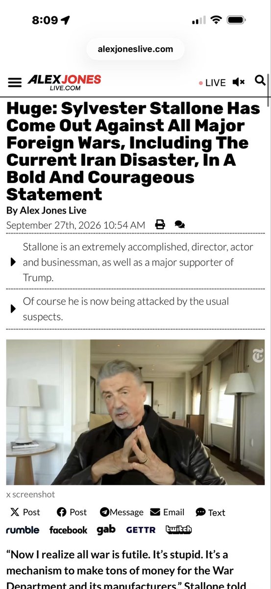 PaulDeathwish's tweet photo. Hereโs a real man:
@TheSlyStallone ๐บ๐ธ ๐ฅ
#SupportOurTroops
#NoWarInIran
https://t.co/Hg3ubHbQP7 https://t.co/BFkJqpklFc