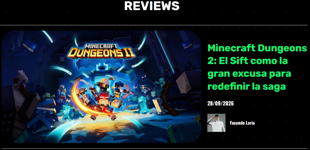 LericMaster's tweet photo. Ya es la quinta review para @TheCodigoGamer, nos dieron acceso anticipado al Minecraft Dungeon 2.
➡️| https://t.co/zFoZRHEKar https://t.co/cEVnG32Ida