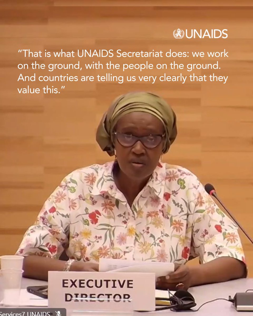 UNAIDS's tweet photo. During the 2nd Multistakeholder Consultation convened by the UNAIDS Programme Coordinating Board (PCB) Working Group on the further transition and integration of UNAIDS into the UN system and beyond, UNAIDS Executive Director @Winnie_Byanyima stressed that any transformation of UNAIDS must be guided by the do no harm principle — protecting the gains of the global HIV response, maintaining critical support to countries and communities, and ensuring that people living with and affected by HIV remain at the centre of decisions about the future of the response. 

Learn more about the UNAIDS PCB https://t.co/jGPSHku9j3