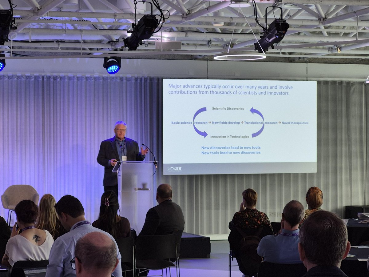 idtdna's tweet photo. Big ideas, challenging questions, and meaningful scientific exchange.💥
Our Advanced Genomics Symposium brought together leading voices in genomics to explore the next frontiers of #CRISPR, #AI, and #DNAsynthesis. Thanks to all who joined us in London!🧬 https://t.co/eR1laC1FT0