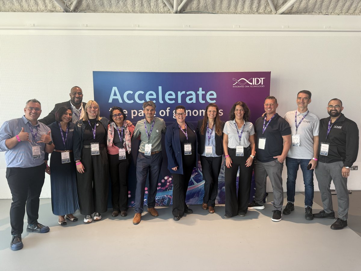 idtdna's tweet photo. Big ideas, challenging questions, and meaningful scientific exchange.💥
Our Advanced Genomics Symposium brought together leading voices in genomics to explore the next frontiers of #CRISPR, #AI, and #DNAsynthesis. Thanks to all who joined us in London!🧬 https://t.co/eR1laC1FT0