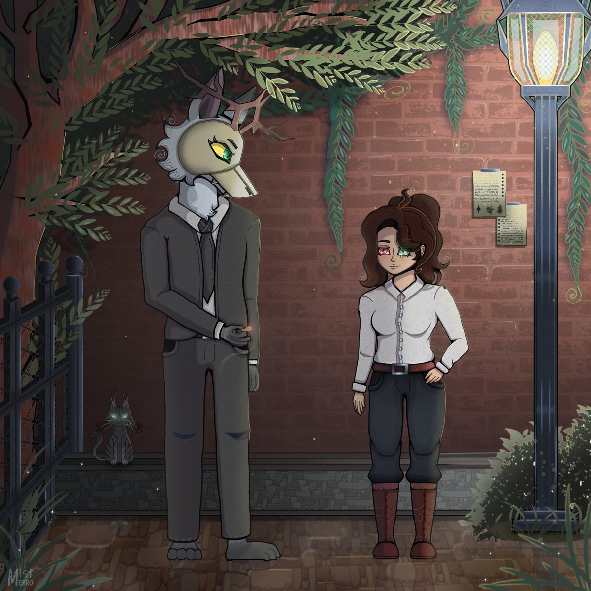 Mistmerro's tweet photo. ✨8 years of art today!✨
A long, dark road to my most detailed masterpiece yet - a testament to everything I’ve learned. I doubted myself, but this is my truth. Thank you for being with me! 💗

[New illustrations - Misto and Mira after the rain]

 #art #oc #mistmerro https://t.co/iFBZY8wFph