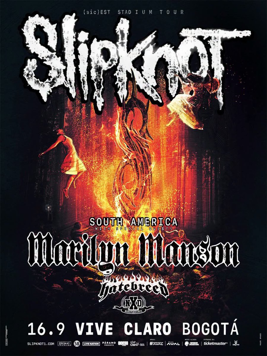 PogotaConcerts's tweet photo. Slipknot está de vuelta y nos espera una noche con Marilyn Manson, Hatebreed 
16 de Septiembre en el Vive Claro https://t.co/ps1sKKlxPa