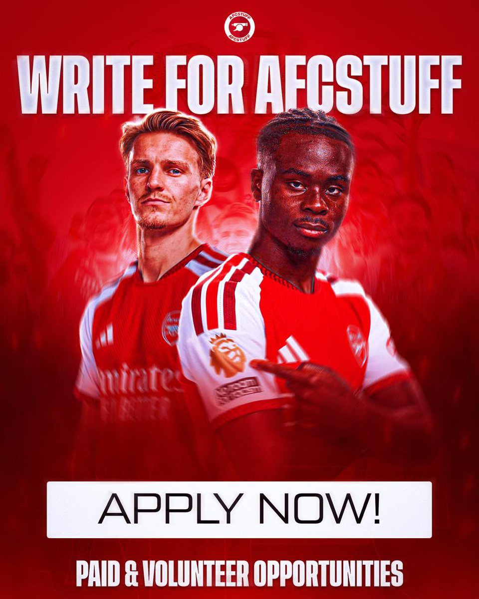 afcstuff's tweet photo. 🚨 𝐖𝐄 𝐀𝐑𝐄 𝐇𝐈𝐑𝐈𝐍𝐆! 🚨

afcstuff is looking for writers to join the editorial team covering Arsenal for an exciting new project.

🔗 Check out the attached link for more details about the roles: https://t.co/8Pl54rPHhV https://t.co/XBn3ghgaWg