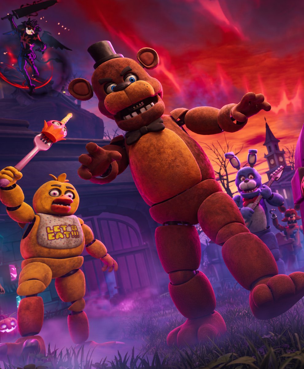mendesmxx's tweet photo. Las skins de Freddy, Chica, Bonnie &amp; Foxy en el arte de Fortnitemares 2026. https://t.co/fVnn0g3yK7