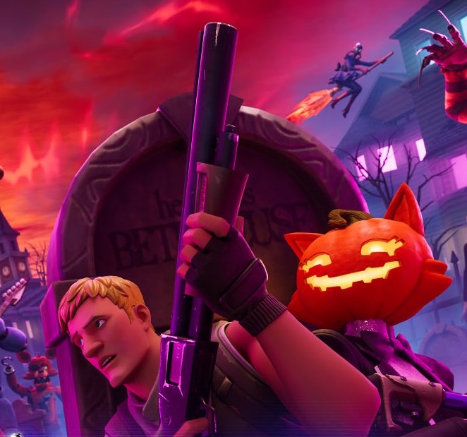 mendesmxx's tweet photo. BEETLEJUICE x Fortnite confirmado‼️ 

Se puede ver su lapida detras de Jonesy en el arte oficial de Fortnitemares. https://t.co/9deVJPoHS8