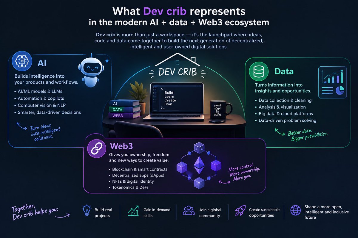 Devcrib's tweet photo. Most teams build products.

Devcrib builds ecosystems.

Here’s why that matters in the AI + data + web3 era 🧵 https://t.co/kxrZndZmls