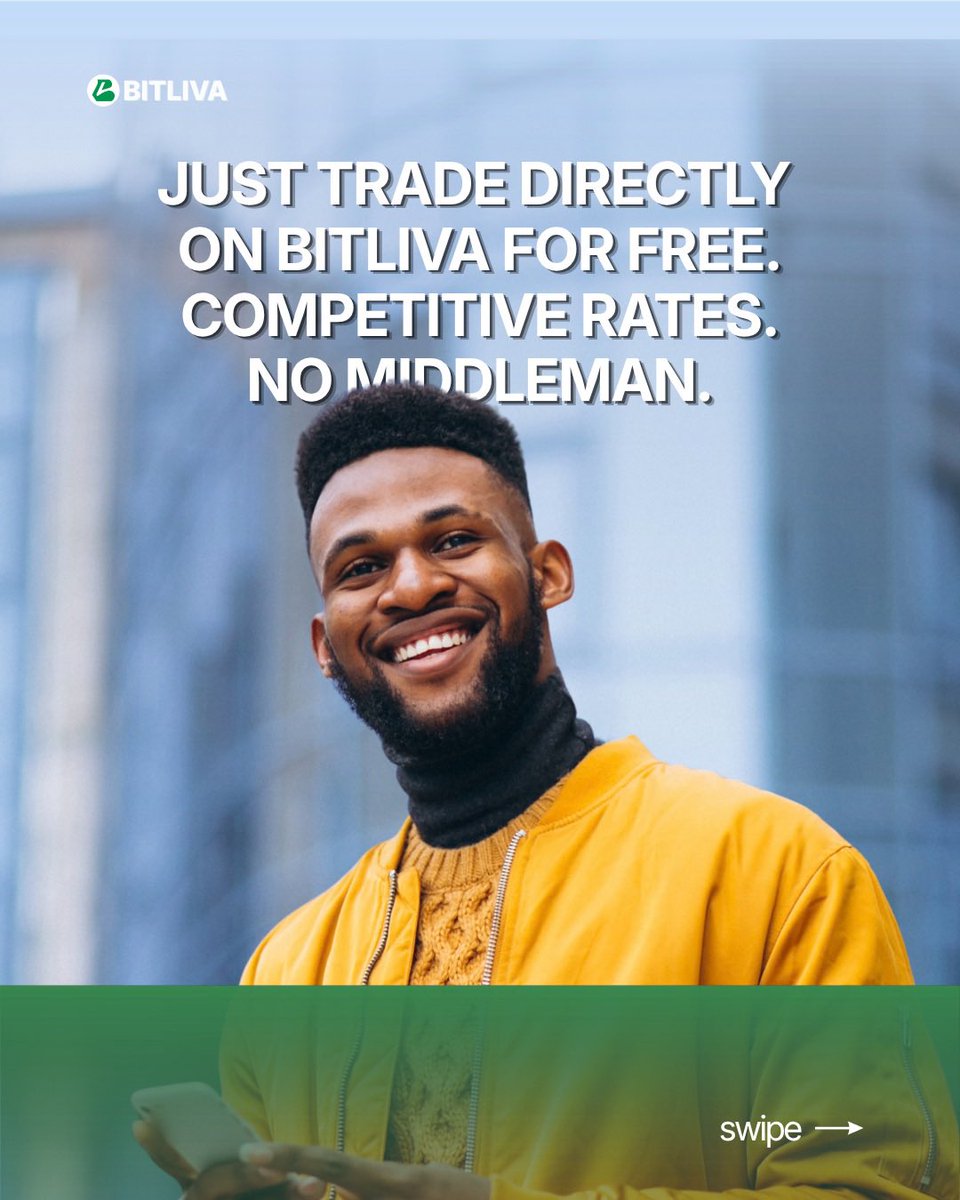 usebitliva's tweet photo. BITLIVA >>> P2P.

No agents. No "send first." No fake urgency.

Just locked rates and trades that stay on record.

So... why are you still using P2P? 💚

#Bitliva #CryptoNigeria #P2PNigeria #cryptocurrency https://t.co/ATRM7QESSl