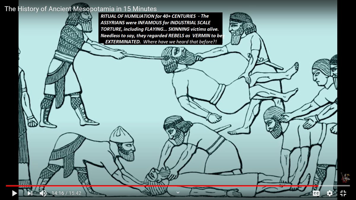DarkMarkets's tweet photo. "modern" zionist judaism is straight out of the ASSYRIAN MODEL -  MASSACRES and MASS TORTURES of captured prisoners of DEFEATED "rebel" cities -  

  and if you think that is "anti-semitic propaganda" 
well, YOU HAVEN'T READ your damned "holy" bible!

because the g-o-d of the jew  bible  CHEERS the ASSYRIANS "he" _SENDS_ to MASSACRE, TORTURE, ENSLAVE and mass-DEPORT AS SLAVES to exile 
 HIS OWN PEOPLE   - the jews! -  
against _both_  "the 10 Lost Tribes of is-ra-el"  2 kings 17 

and later AGAINST  "his" OWN HOLIEST CITY, 
the jews in jerusalem - who "he" compares to AN ADULTEROUS BRIDE TURNED HARLOT LUSTING AFTER ALL the men and warriors of the region  -

 men and armies who "he" then SENDS to ATTACK, CAPTURE,  HUMILIATE, STRIP NAKED, RAPE, cut off the NOSE &  EARS and then  HACK TO DEATH "his bride" 

-  the city and _jewish_ people OF  JERUSALEM !!!