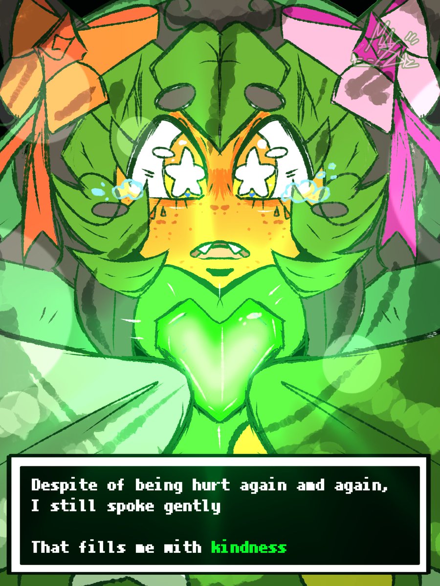 martardigrada03's tweet photo. 🌺✨🍳💚The World can be cruel to you, but despite everything…you’re still filled with KINDNESSS💚🍳✨🌺
#undertalekindness #ogerpon #ogerponoc #pokesona #undertalesouls https://t.co/Fz7x36oxAv