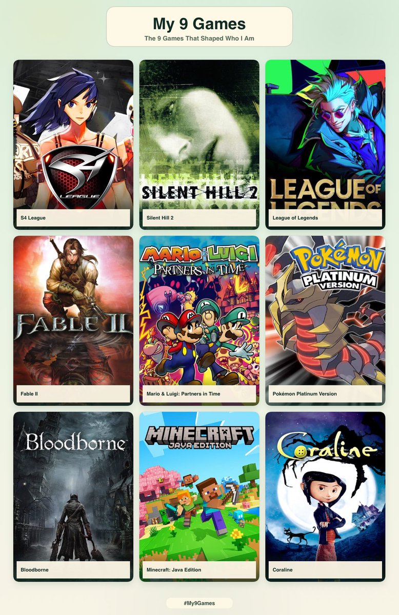Angelouuuuu__'s tweet photo. Me vs my 9 games (surtout ceux qui font de moi ce que je suis) https://t.co/6cndfnEVwH