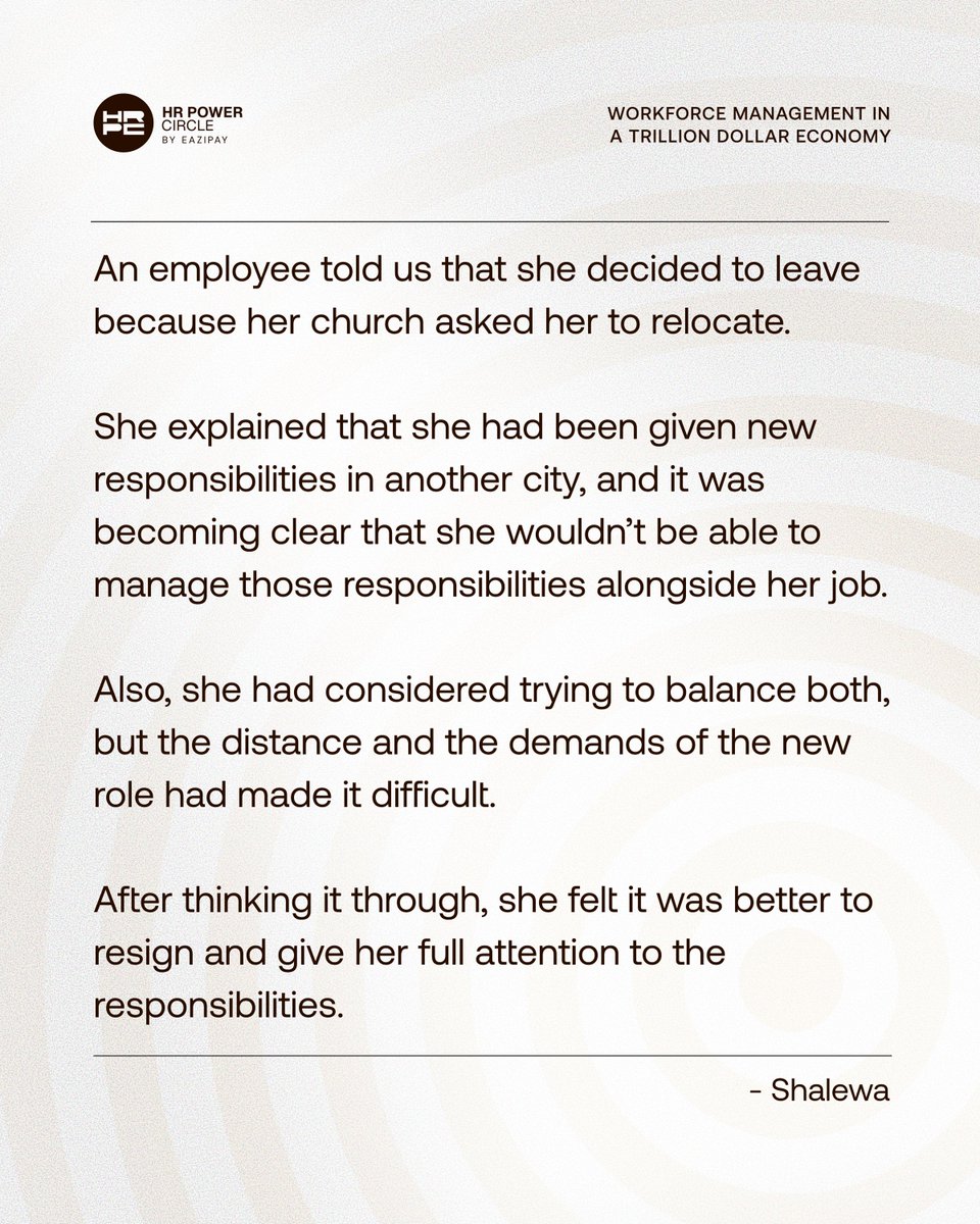myeazipayhq's tweet photo. We asked HRs about the funniest and most unexpected reasons employees have given for leaving their jobs.

From following a colleague out to relocating for church responsibilities and even leaving because of a promotion issue, some resignation stories really catch us off guard. https://t.co/NMyyxhcoiE