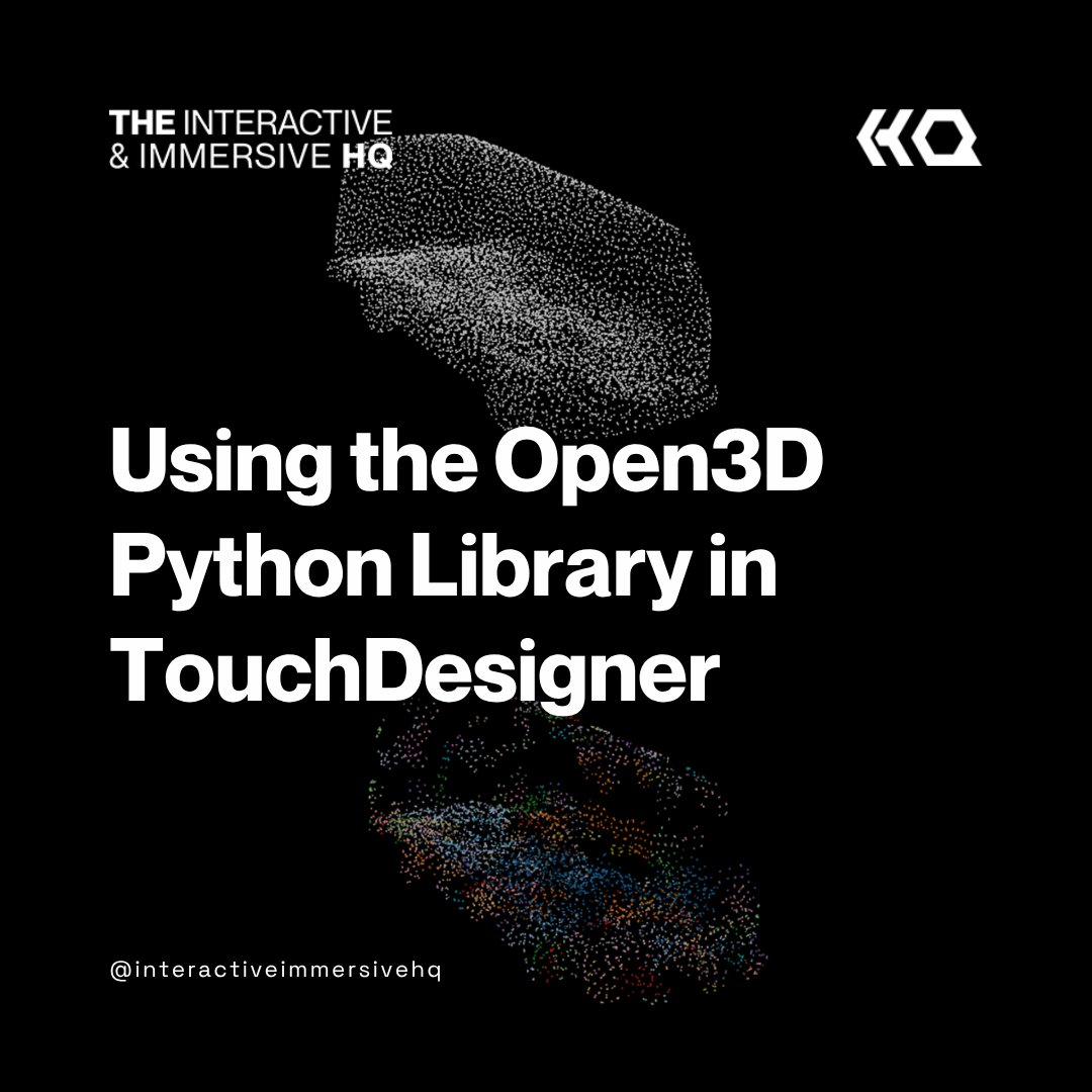 ImmersiveHq's tweet photo. Want to bring Open3D into your TouchDesigner projects?

Open3D is an open-source library packed with tools for 3D data processing, manipulation, modelling, and development.

We take a look at how to install the Open3D Python library in TouchDesigner and start putting it to work: https://t.co/M4cRcU22d8

#interactiveimmersivehq #touchdesigner