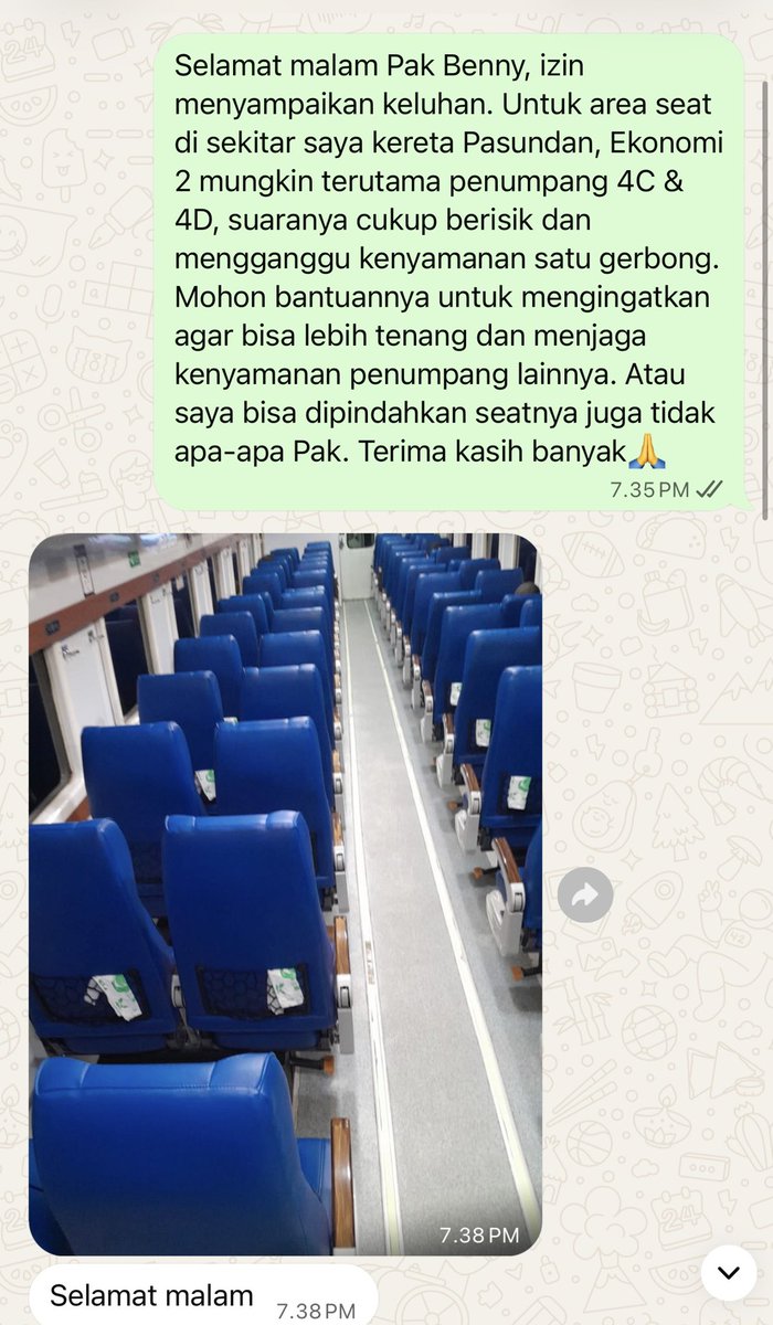 aphrolic's tweet photo. ada cewe2 brisik bgt di kereta. bahkan airpods ku ada active noise cancellation aja masih kedengeran teriak2nya itu. langsung bikin laporan lah ke pak benny trs pindah ke gerbong 6. drpd ruwet urusan sm tu cewe2. Terbaik sih kondekturnya ini😍 jossss https://t.co/bNeyaP9zdC