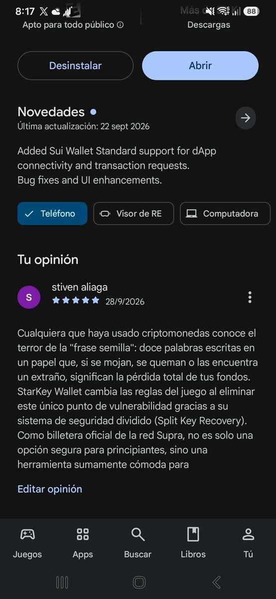 zonavraen30's tweet photo. @Starkey_wallet Listo https://t.co/XYI3rbOVYt