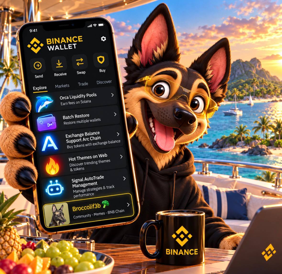 FirstBroccoli's tweet photo. Checking out the latest Binance Wallet features… and accidentally DCA’ing into Broccoli. Again. 🥦😂💛 https://t.co/CGaqR6Irm2