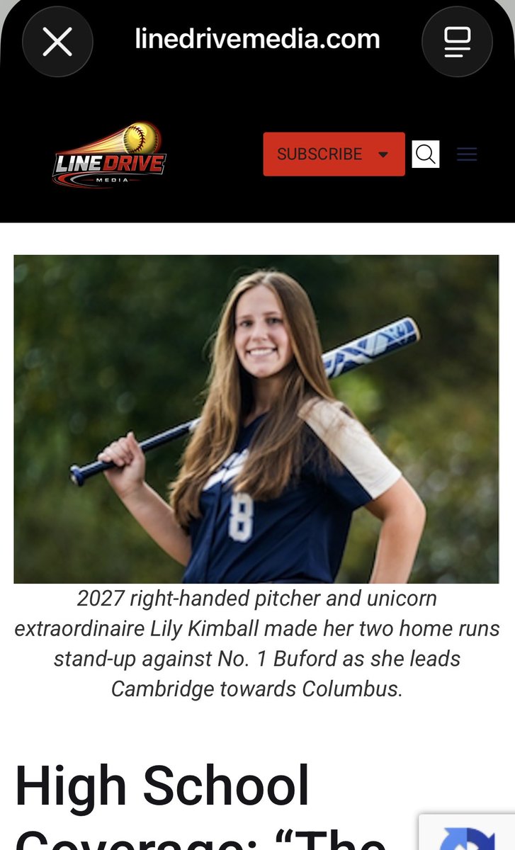 LilyKimball2027's tweet photo. Thank you so much for the shout out @LineDsoftball! This season has been so much fun with @CambridgeLBFP.
Go Bears! 🐻 
@CoachMary_Brown @CoachFons_Brown https://t.co/1cJ6bxB5Uk